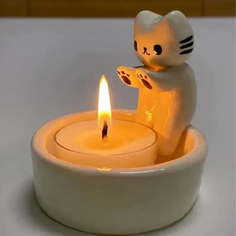 Cute Kitten Candle Holder