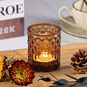 Amber Votive Candle Holders