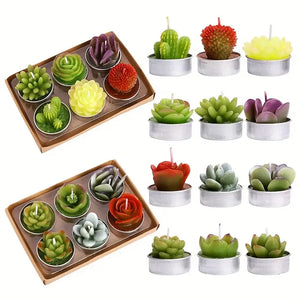 Cactus Tealight Candles Delicate Succulent Cactus Candles