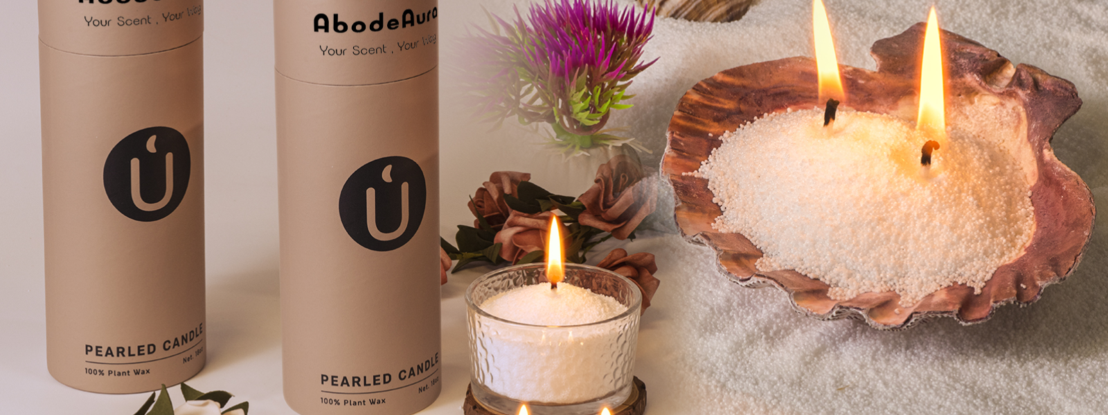 AbodeAura Pearled Candles: Your Sent , Your Way