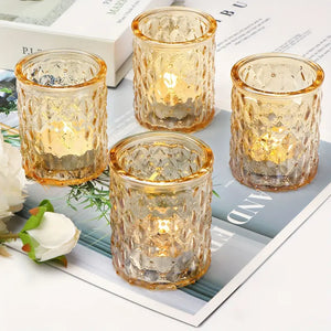 Amber Votive Candle Holders