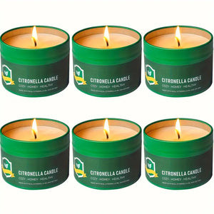 6 Pack Citronella Candles, Outdoor Candle