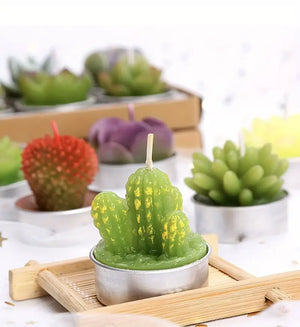 Cactus Tealight Candles Delicate Succulent Cactus Candles