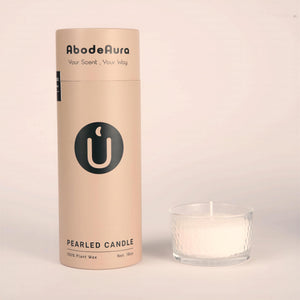 White Pearled Candle  - Oceanic Blossom Scented